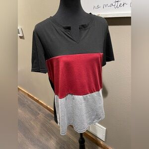 Short Sleeve Colorblock Tee-XL